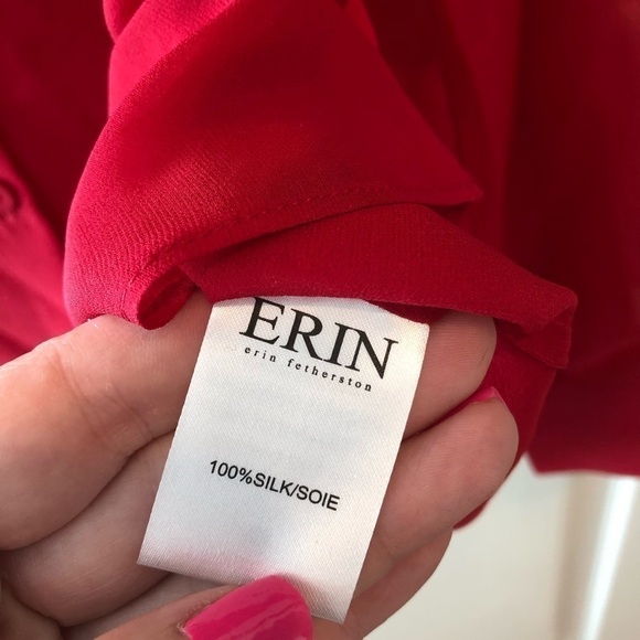 Erin Fetherston Silk Red Blouse Size S NWT - Picture 7 of 13